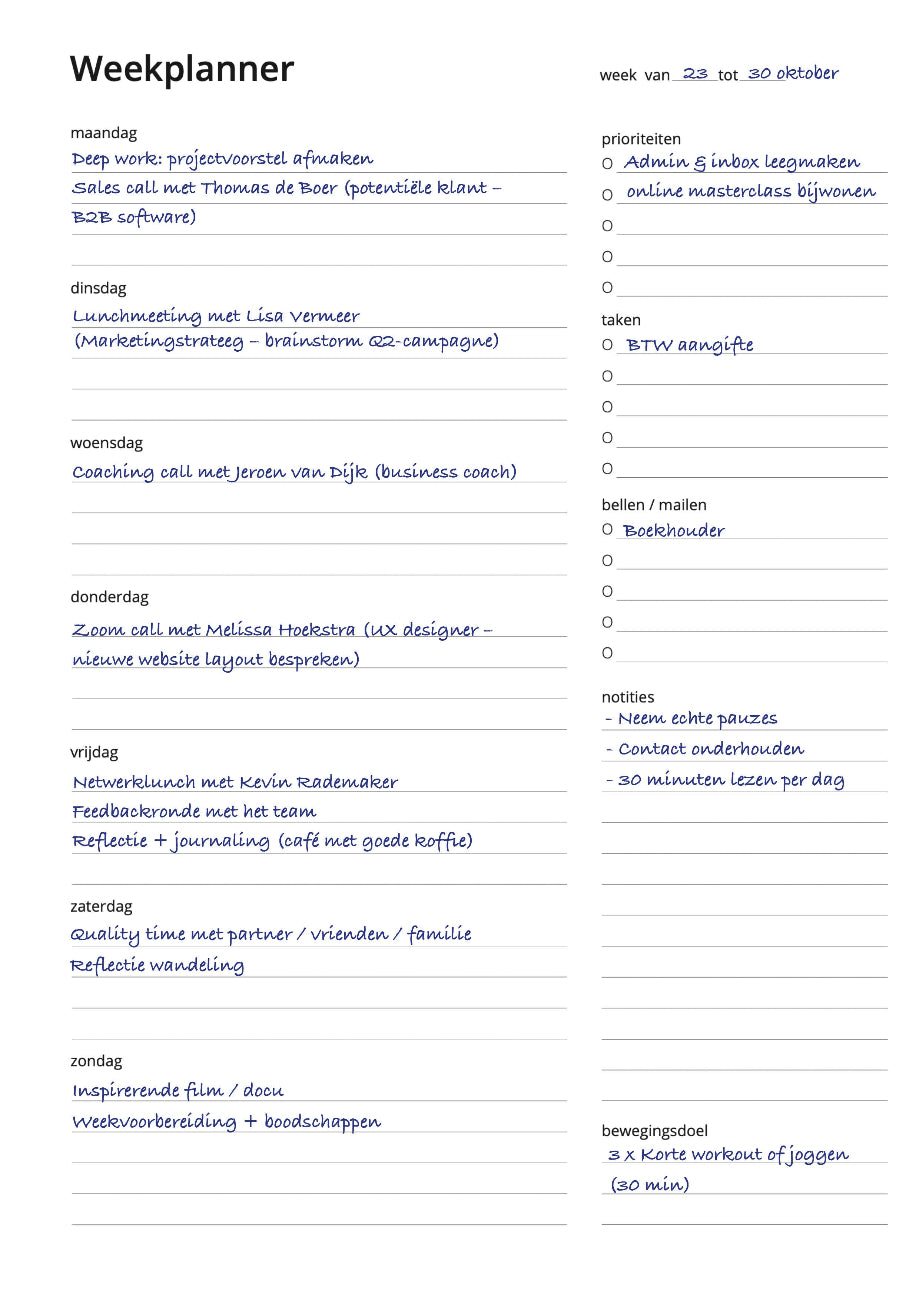 Week- en Dagplanner (wire-o)